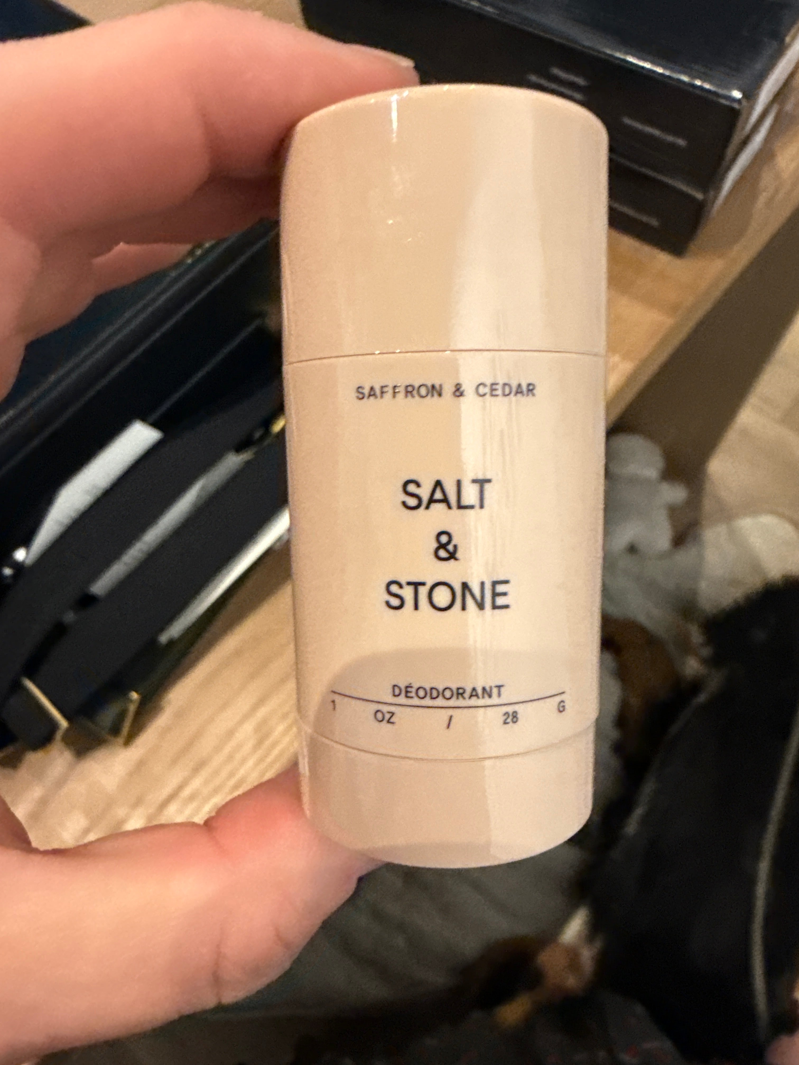 Salt & Stone, Mini Deodorant | Saffron + Cedar